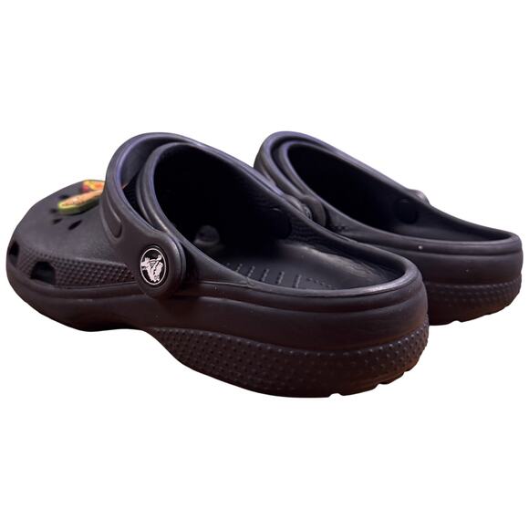 CROCS Size J5 Black Clogs Jibbitz Disney Mickey Goofy Marvel Guardian Galaxy - Picture 8 of 16